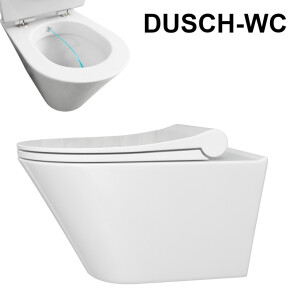 H&auml;nge-WC Dusch-WC Randlos Oval 53cm 100312