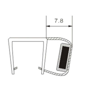 Türdichtung Eck-Magnetschließleiste für 6mm Glas  90° 200cm KBP004-6