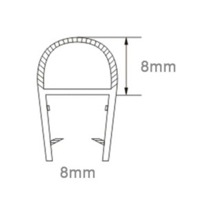 Hohlkammerdichtung 8mm für 6mm Glas 200cm KBP009-6