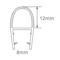 Hohlkammerdichtung 12mm für 6mm Glas 200cm KBP010-6