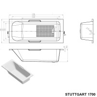 Badewanne Acryl 170/180cm eckig Stuttgart