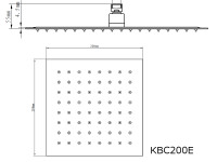 200x200mm Duschkopf Regendusche Eckig