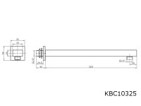 325mm Brausearm für Duschbrausen Wandmontage Eckig