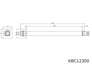 300mm Brausearm für Duschbrausen Deckenmontage Eckig