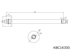 300mm Brausearm für Duschbrausen Deckenmontage Rund
