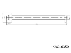 350mm Brausearm für Duschbrausen Deckenmontage Rund