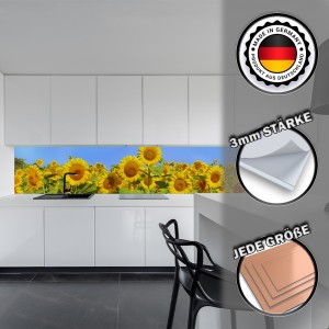 Küchenrückwand aus Aluverbund 3mm  - Sonnenblumen - 0206