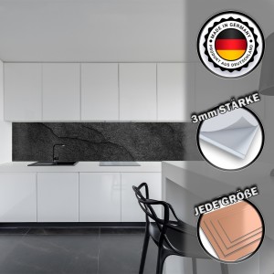 Küchenrückwand aus Aluverbund 3mm  - Schiefer schwarz - 4678