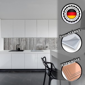 Küchenrückwand Aluverbund Holzwand grau - 6712