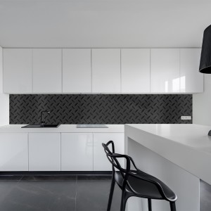 Küchenrückwand aus Aluverbund 3mm  - Riffelblech schwarz groß - 3286