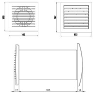 Ø 100mm Warmluft - Umlaufset Heiz-Spar-Set Lüfter Heizlüfter Wärmerückgewinnung Wärmetauscher Ventilator Ablüfter Warmluftverteilung mit Thermostat