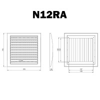 Kunstoff Lüftungsgitter Quadratisch 190x190mm Anthrazit