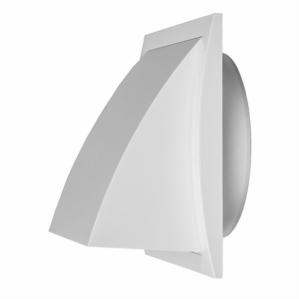 Ablufthaube mit Rückstauklappe 190x190 mm Ø 120-150mm Weiß