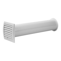 Kunststoff-Wandbausatz mit verstellbarem Innengitter Ø 100-125mm Weiß/Braun/Grau