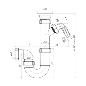 Küchenspüle Siphon mit Geräteanschluss