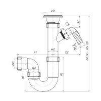 Küchenspüle Siphon mit Geräteanschluss