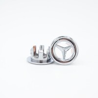 2x Universal Abdeckung / Blindstopfen Ø 30mm Chrome - Stern