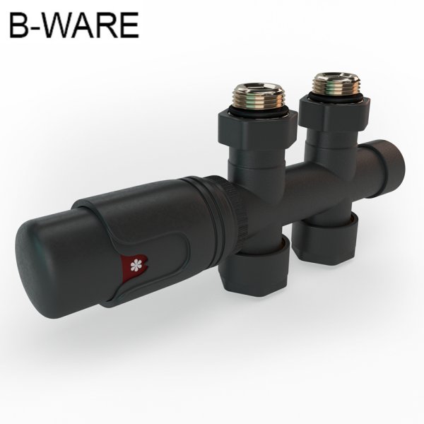 Mittelanschluss-Set Durchgangsform Anthrazit Armatur+Thermostatregler/ B-Ware
