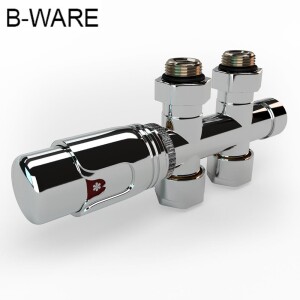 Mittelanschluss-Set Durchgangsform Chrom Armatur+Thermostatregler / B-Ware