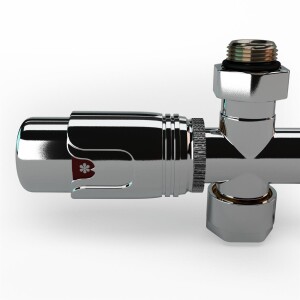 Mittelanschluss-Set Durchgangsform Chrom Armatur+Thermostatregler / B-Ware