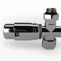 Mittelanschluss-Set Durchgangsform Chrom Armatur+Thermostatregler / B-Ware