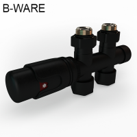 Mittelanschluss-Set Durchgangsform Schwarz Armatur+Thermostatregler / B-Ware