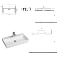 Keramik Waschtisch CL 80x45cm