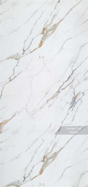 Duschrückwand Carrara Gold in Marmor-Optik - 122x244cm