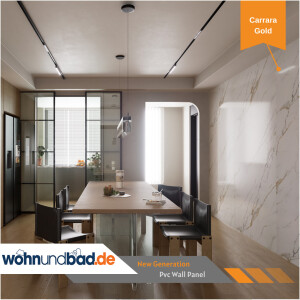 Duschrückwand Carrara Gold in Marmor-Optik - 122x244cm