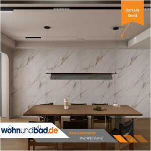 Duschrückwand Carrara Gold in Marmor-Optik - 122x244cm