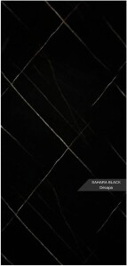 Duschrückwand Sahara Black in Marmor-Optik  - 122x244cm