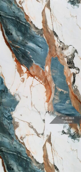 Duschrückwand Blue Nile in Marmor-Optik  - 122x244cm