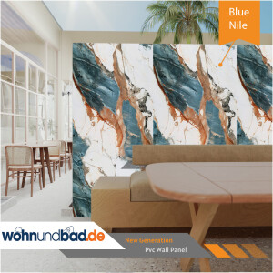 Duschrückwand Blue Nile in Marmor-Optik  - 122x244cm