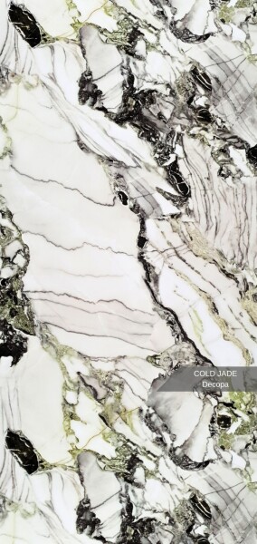 Duschrückwand Cold Jade in Marmor-Optik  - 122x244cm