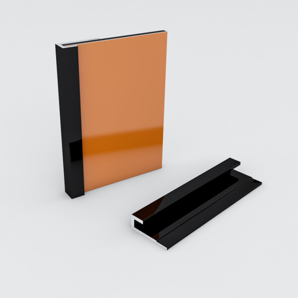 Abschlussprofil für 3mm Rückwand Schwarz RAL9005 100cm