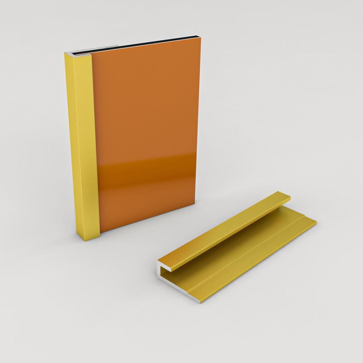 Abschlussprofil für 3mm Rückwand Gold-Eloxert 799