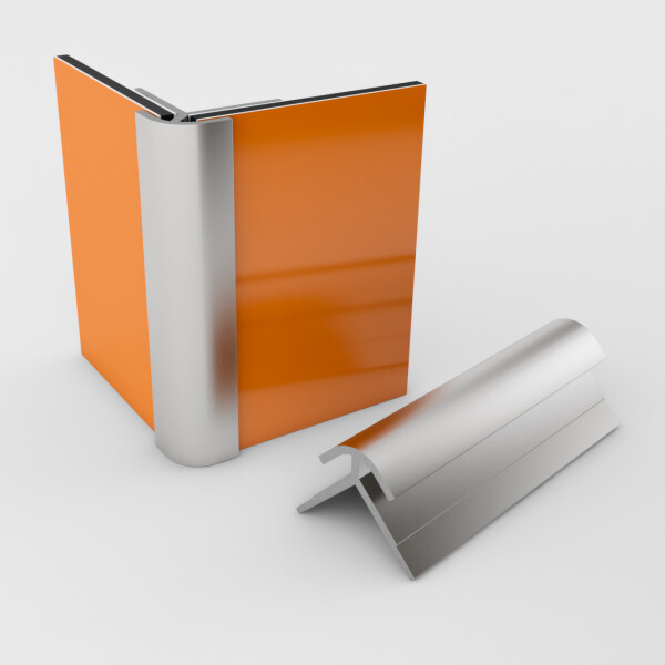 Außeneckprofil für 3mm Rückwand Silber-Eloxiert EV6 100cm