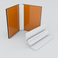 Inneneckprofil für 3mm Rückwand Weiß RAL9016 200cm
