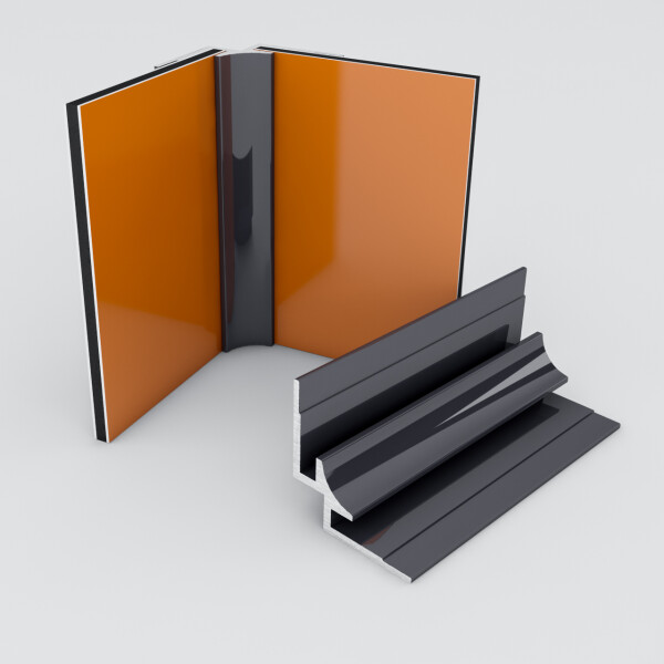 Inneneckprofil für 3mm Rückwand Anthrazit RAL7016 300cm