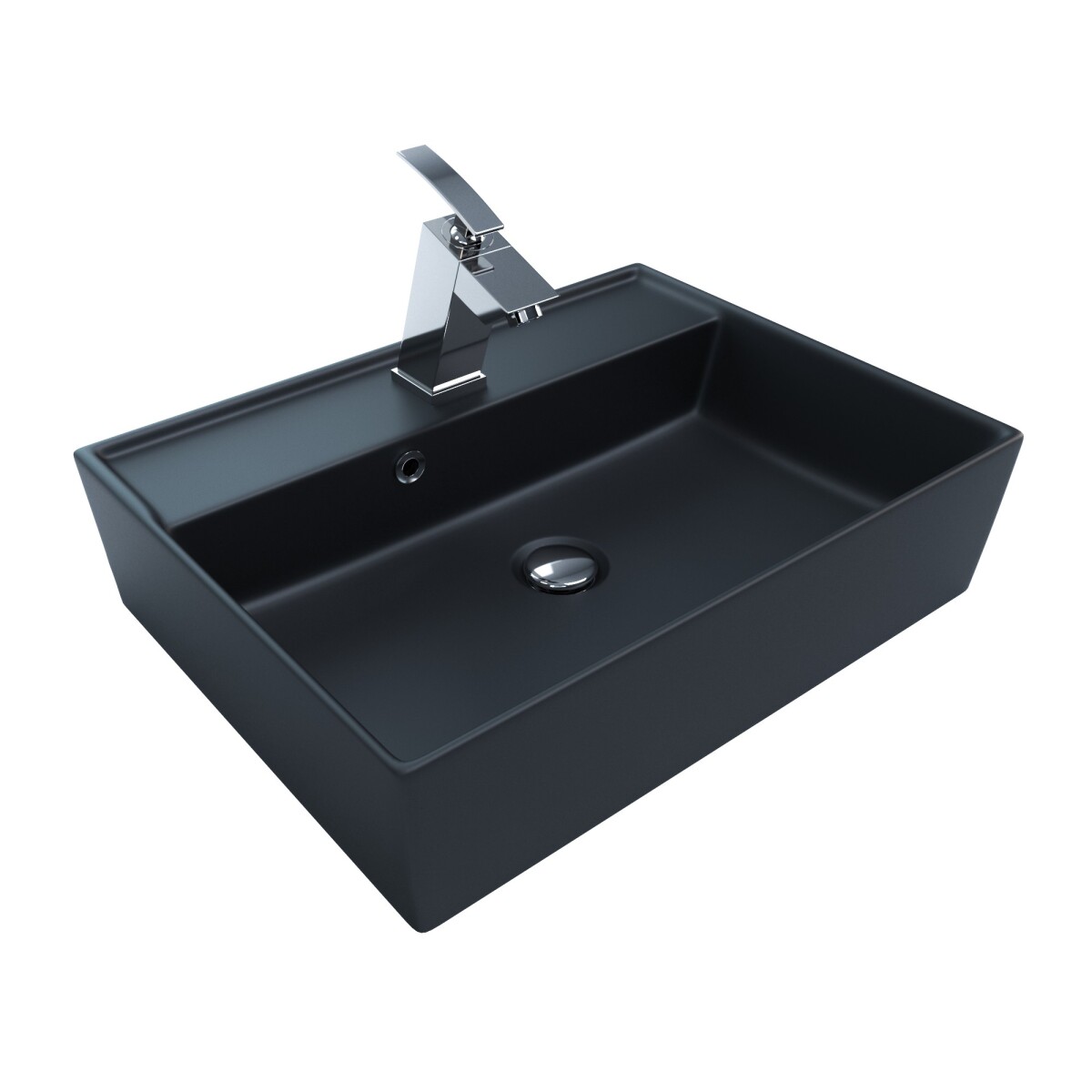 Keramik Waschtisch CL 50x38cm Schwarz-Matt