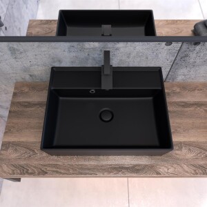 Keramik Waschtisch CL 50x38cm Schwarz-Matt