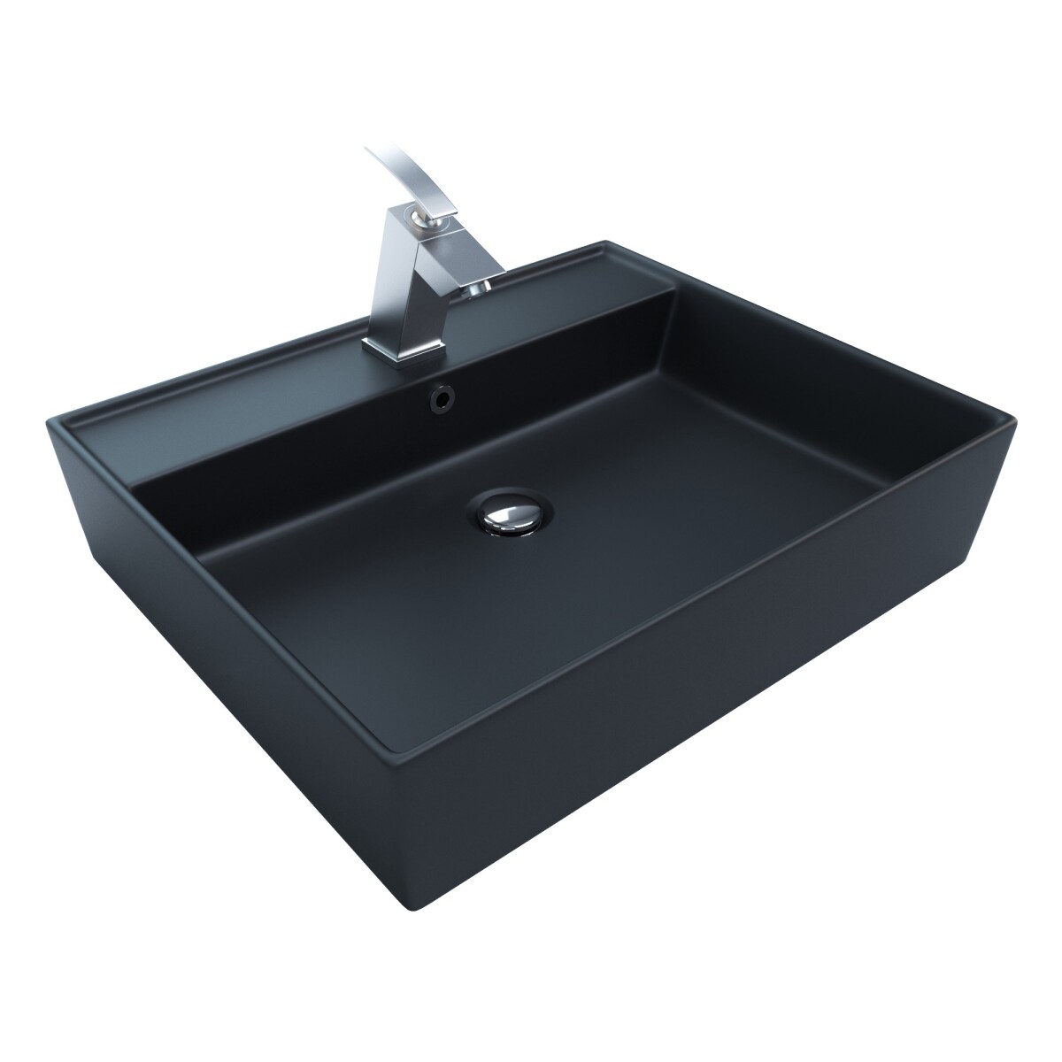 Keramik Waschtisch CL 55x45cm Schwarz-Matt