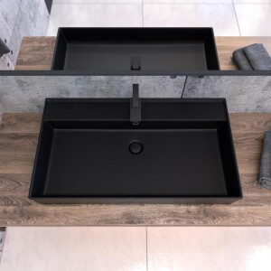 Keramik Waschtisch CL 80x45cm Schwarz-Matt