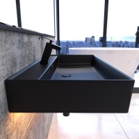 Keramik Waschtisch CL 80x45cm Schwarz-Matt
